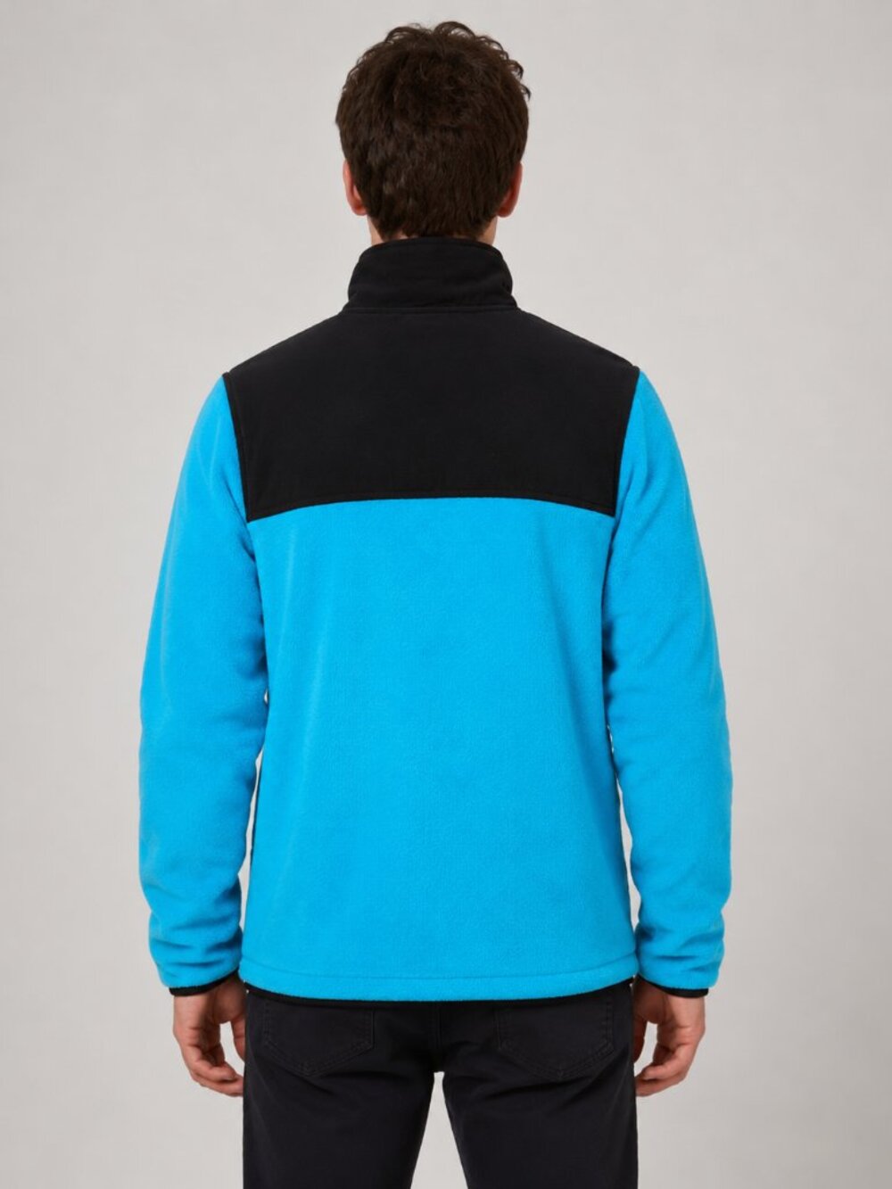 Fila Sport Mens  S Blue Black Colorblock Full Zip Fleece Jacket Gorpcore Y2K - Picture 2 of 13